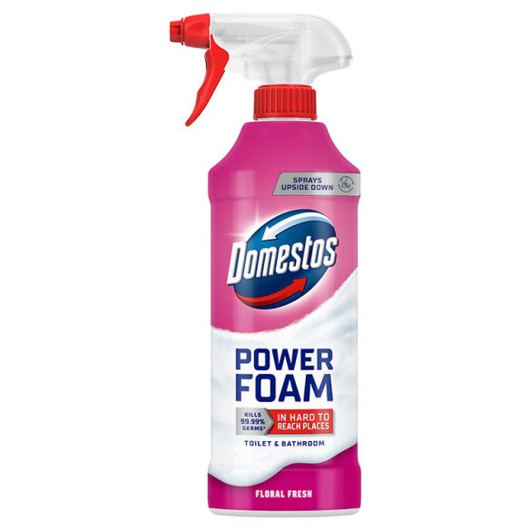 Domestos Power Foam WC és fürdőszoba tisztító hab Floral Fresh 435ml